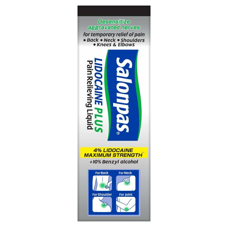 Salonpas Lidocaine Plus Pain Relieving Liquid Roll-on - 3 fl oz
