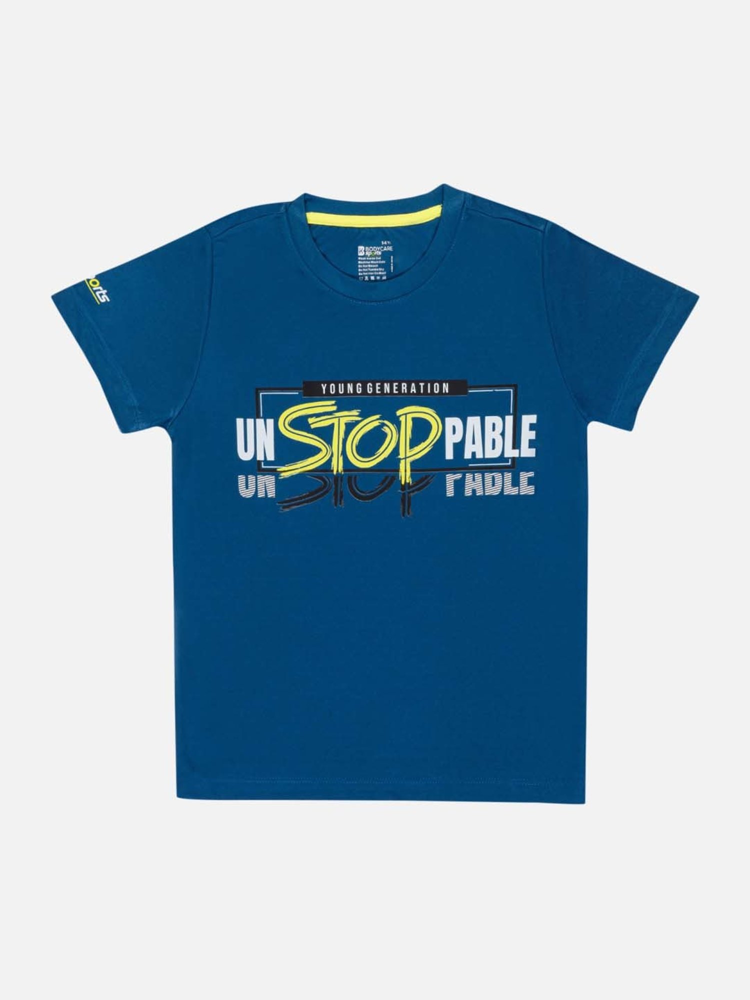 Bodycare Kids Teal Blue Cotton Printed T-Shirt