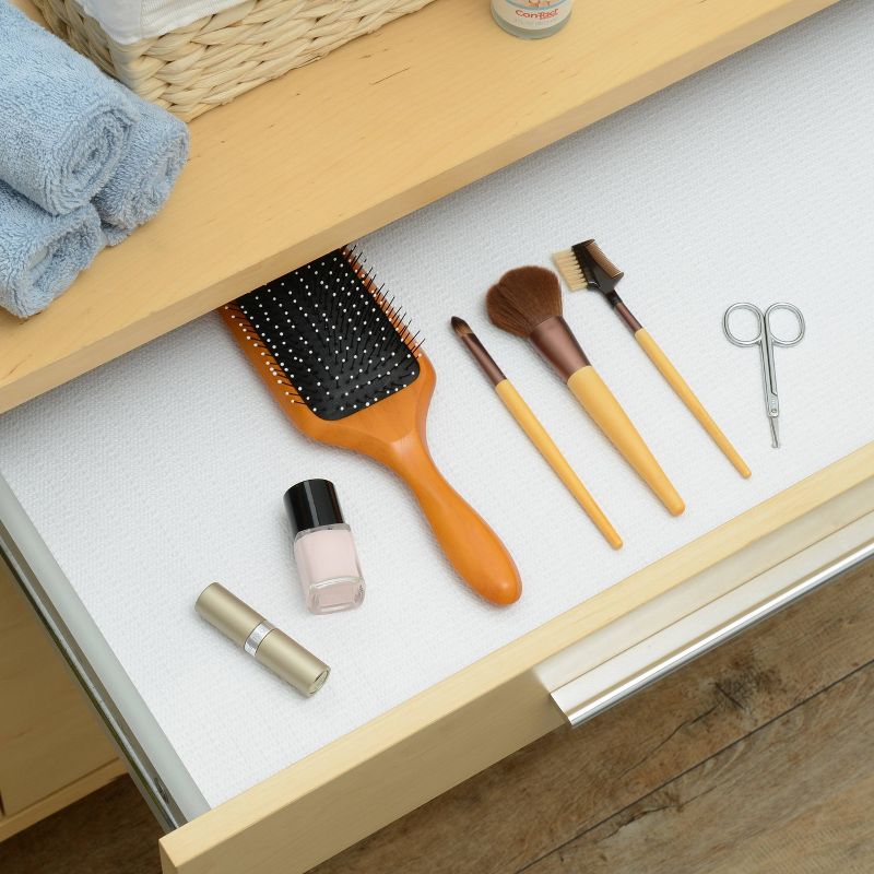 Con-Tact Brand Grip Prints Non-Adhesive Shelf Liner- White (18''x 4')