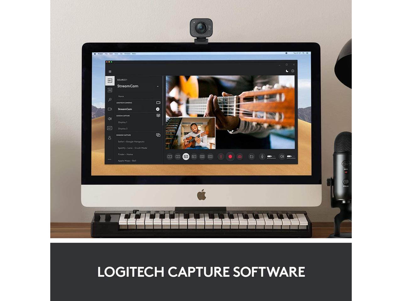 Logitech StreamCam, 1080P HD 60fps Streaming Webcam with USB-C and Built-in Microphone,Graphite