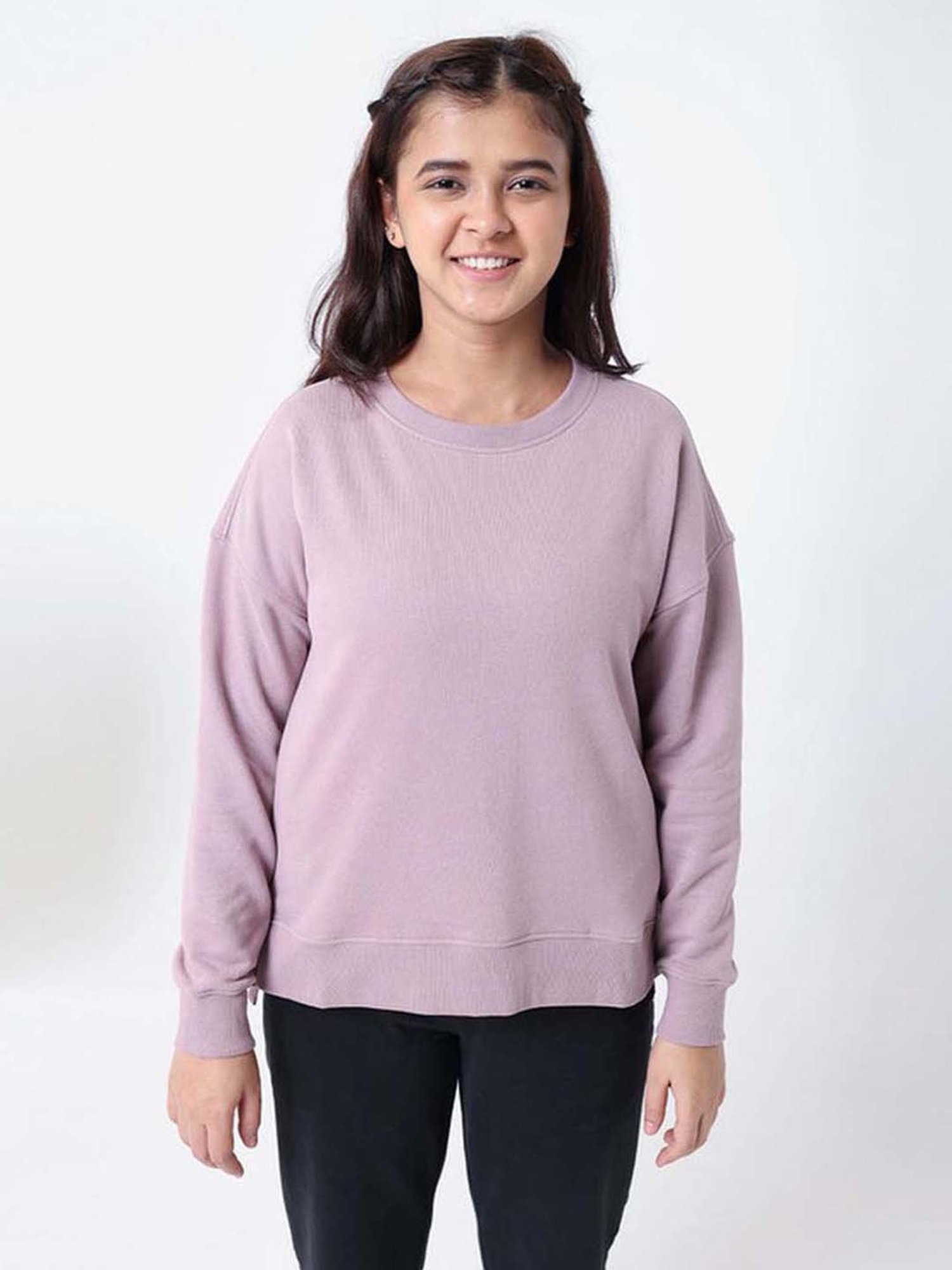BlissClub Lilac Relaxed Fit Sports Sweatshirt