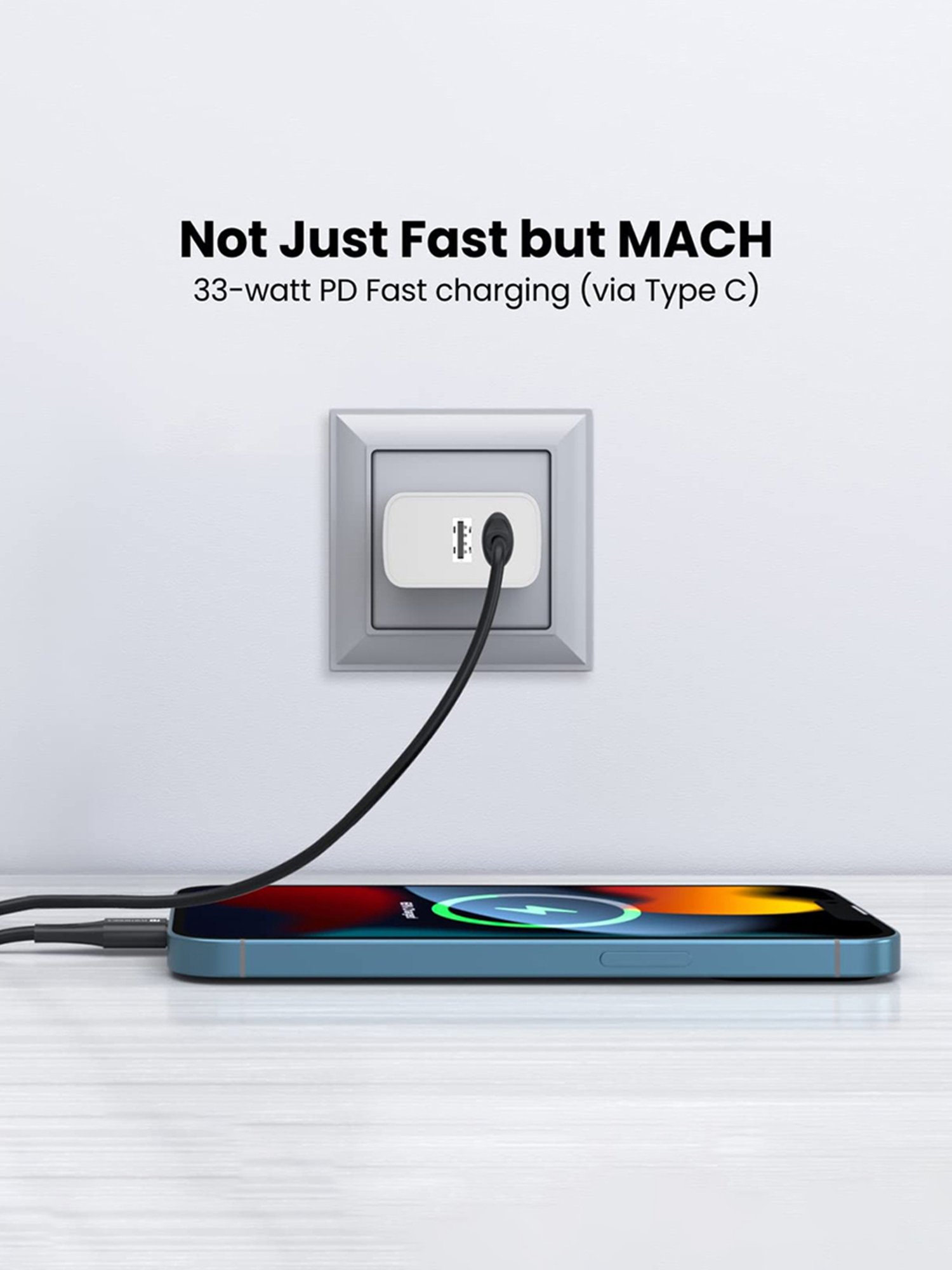 Portronics POR-1832 Adapto 70 33W Fast Adapter Charger with Dual Output (White)