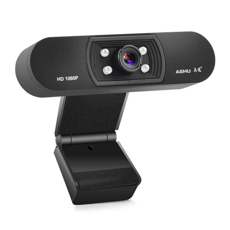 ASHU H800 1920*1080P High Definition Webcam HDTV Video Calling Teleconference with Built-in Microphone Camera for Laptop Desktop