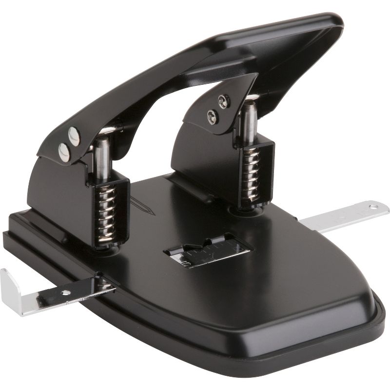 Business Source Heavy-duty 3-hole Punch - Black