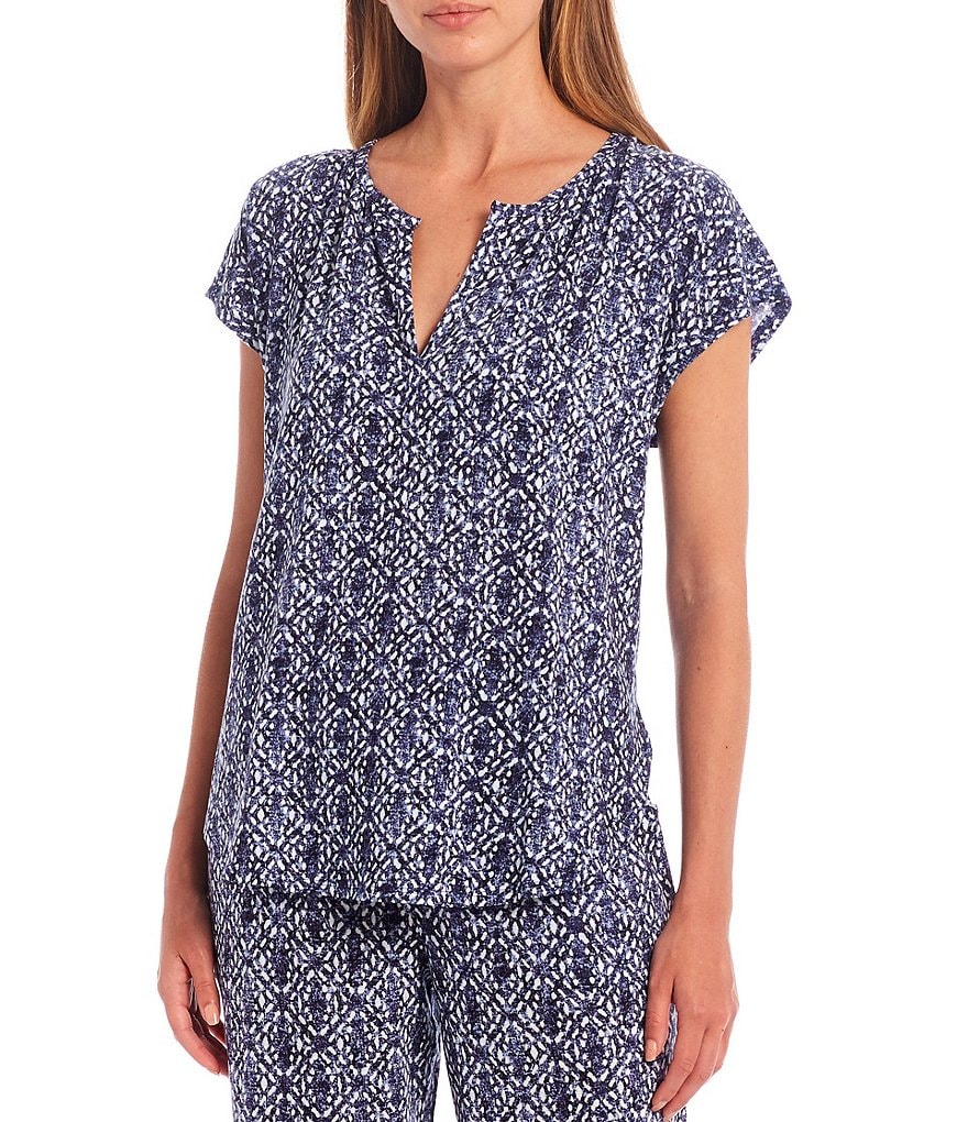 Nottibianche Printed Jersey Knit Coordinating Sleep Top