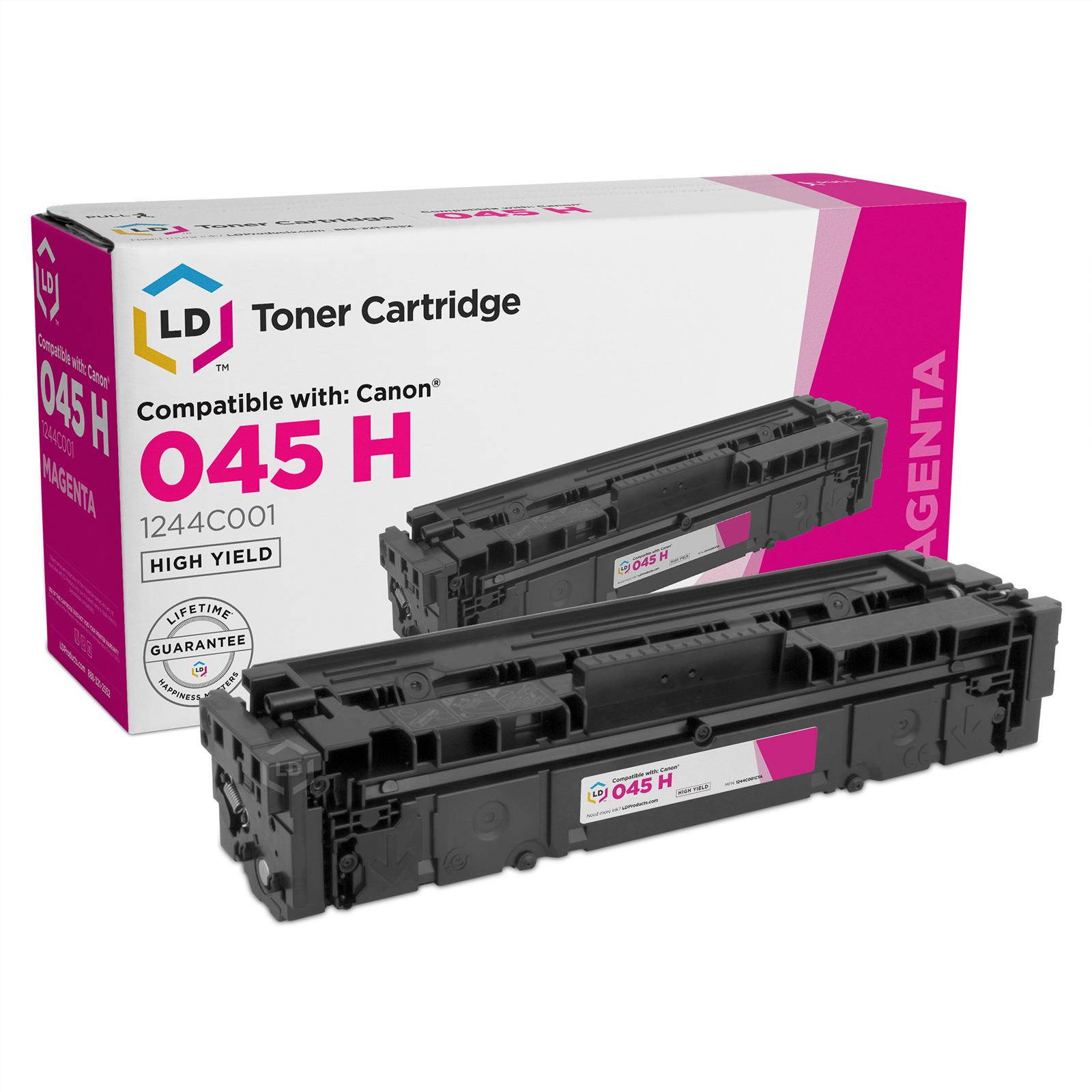 LD Compatible Replacements for Canon 045H Set of 3 High Yield Toner Cartridges: 1245C001 Cyan, 1244C001 Magenta & 1243C001 Yellow for use in ImageCLASS MF634Cdw, MF632Cdw, LBP612cdw