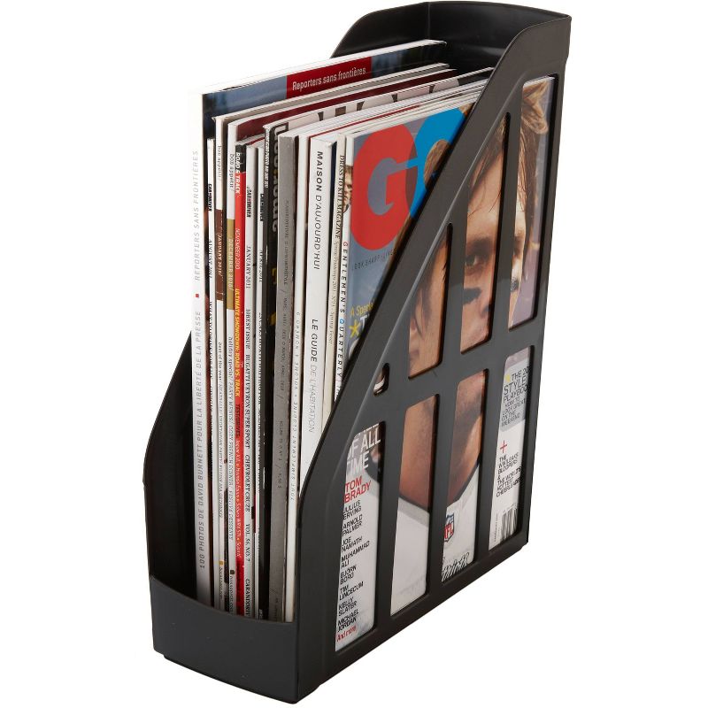Storex 6pk Eco-Friendly Magazine File Holders - Black