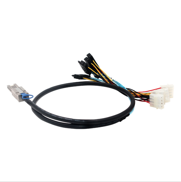 Weastlinks Mini SAS 4x Mini SAS26P SFF-8088 to 4 SFF 8482 SAS29P Power Cable
