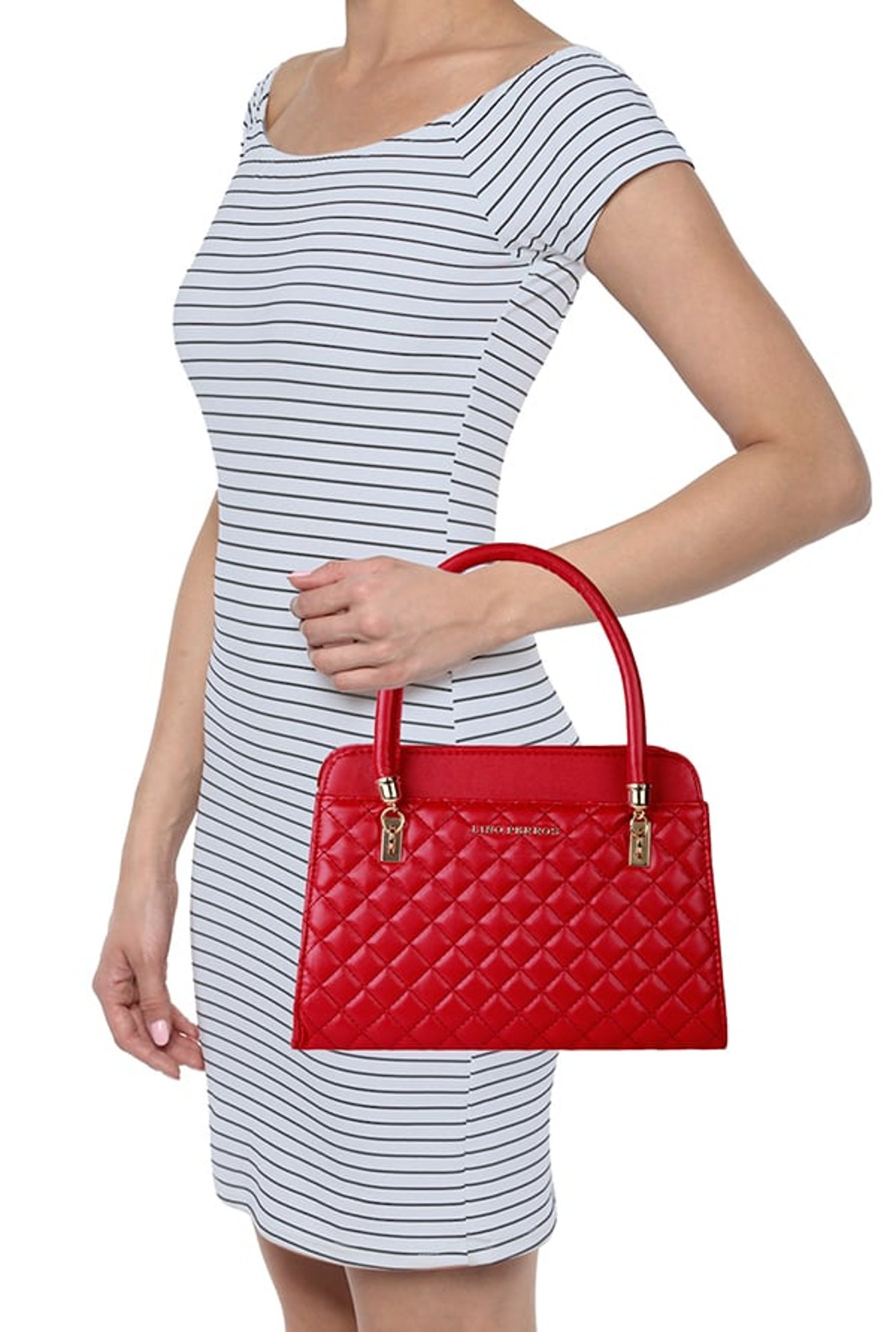 Lino Perros Red Textured Quilted Handbag
