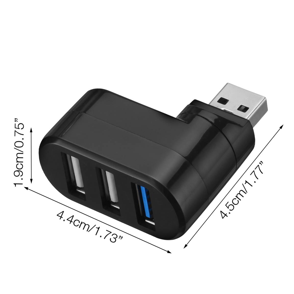 FirstPower 3 Port USB 2.0 Mini Rotate Splitter Adapter Hub for PC Laptop Notebook Expansion