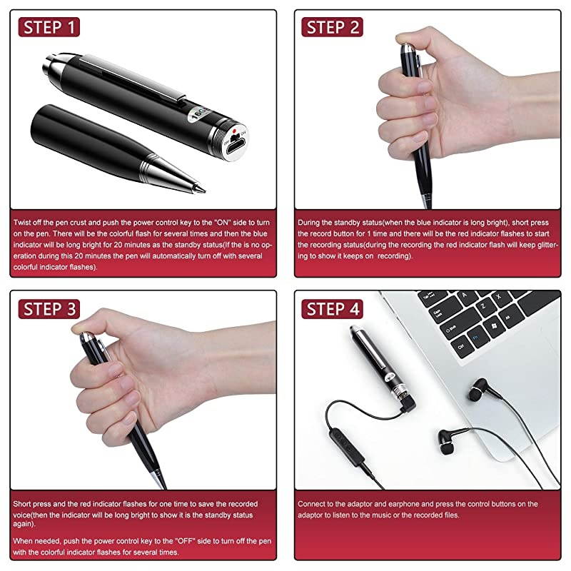 16GB Digital Voice Recorders Mini Voice Activated RecorderRechargable HD Audio Recording Device with PlaybackUSBMP3 for MeetingClassesLecturesSpeechInterviews