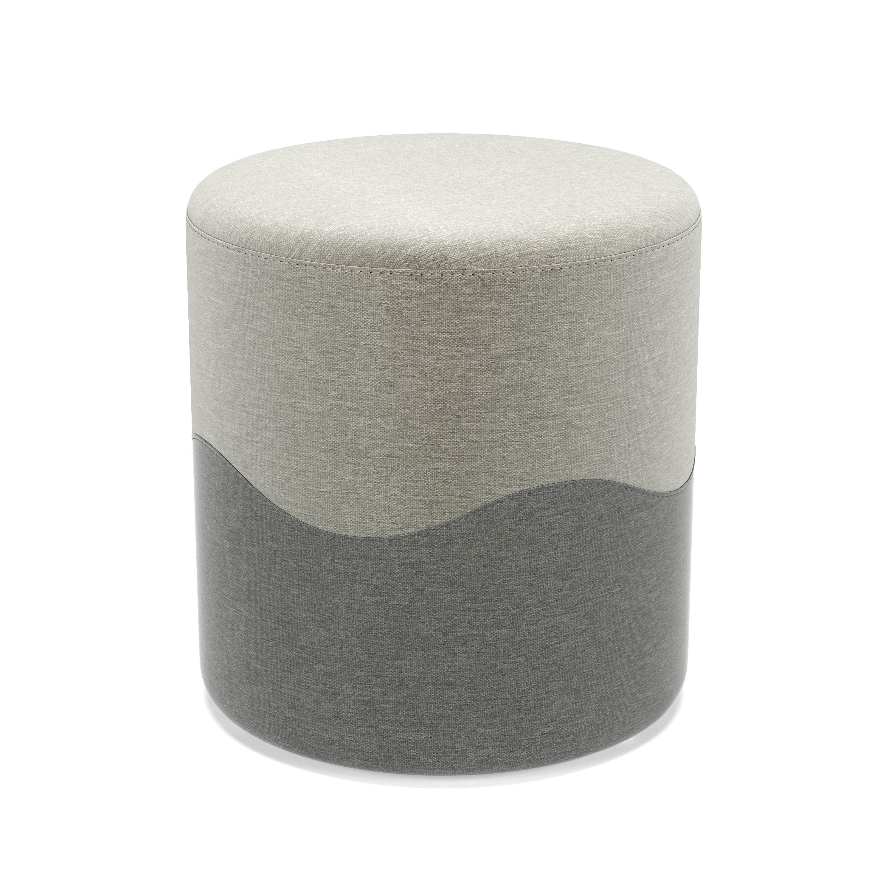 HON Basyx Cumulus Pouf Ottoman, Fabric Upholstered Office Stool, in Dual Tone Grey (BSX611YVA19)