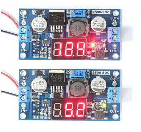 WWH-LM2596 Adjustable 4.0-40V to 1.25-37V 5/12V DC Voltage Regulator Experimental Power Buck Converter with LED Voltmeter