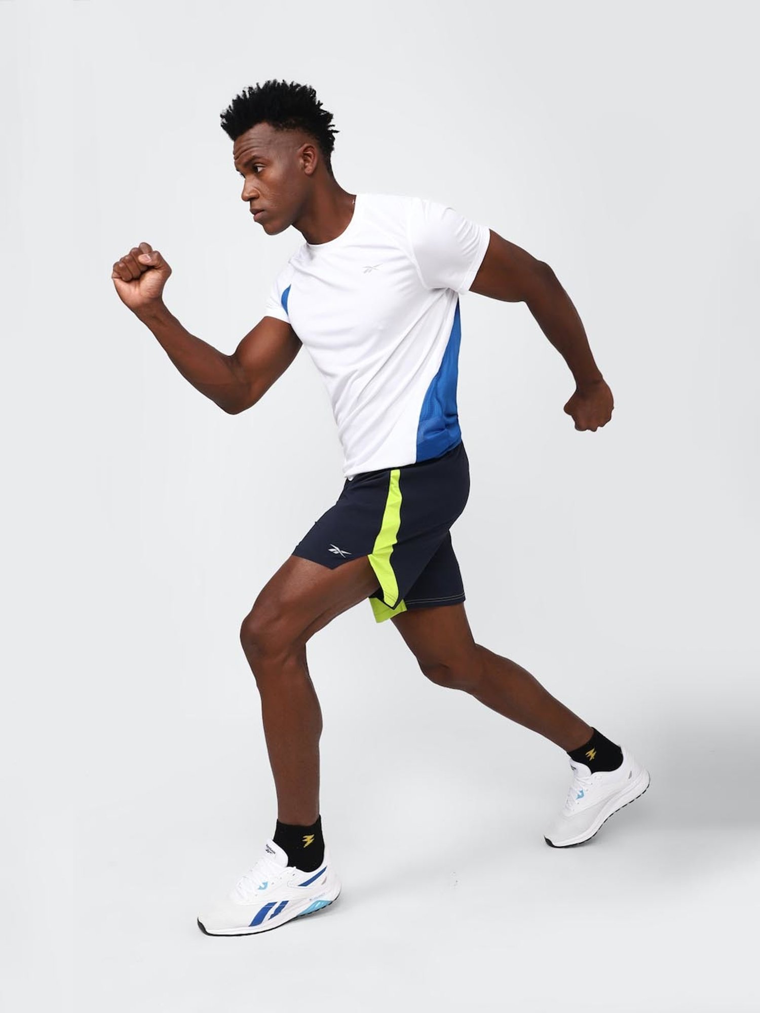 Reebok Navy Regular Fit Self Pattern Sports Shorts