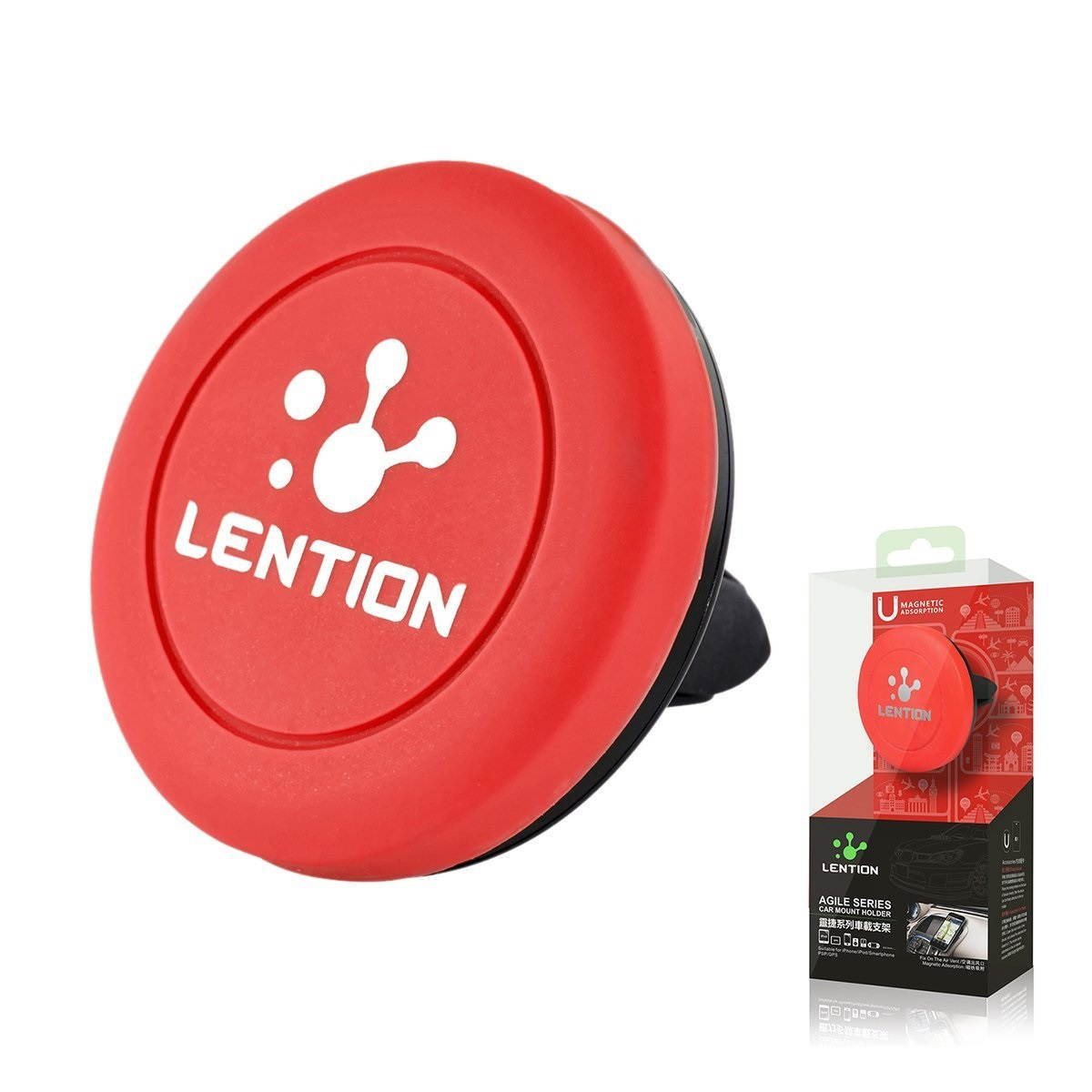 LENTION Air Vent Phone Support,Magnetic Mobile Stand 360&deg; Rotating Phone Holder Car Mount for iPhone, iPod, Smart Phone, PSP, GPS - Blue