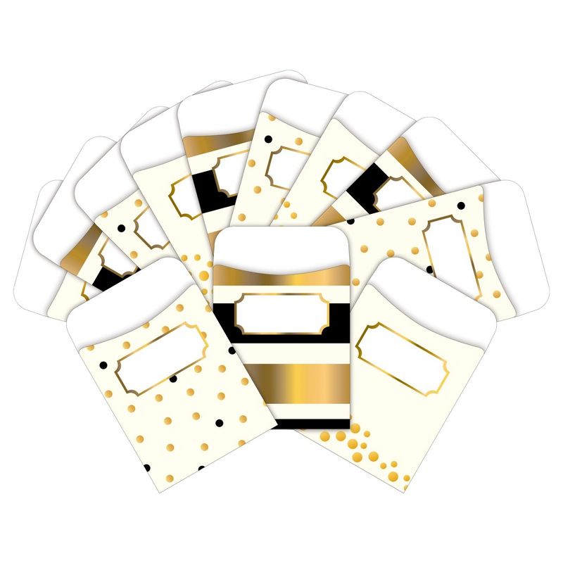 Barker Creek 12 Letter-Size File Folders & 30 Adhesive Pockets Set - Gold