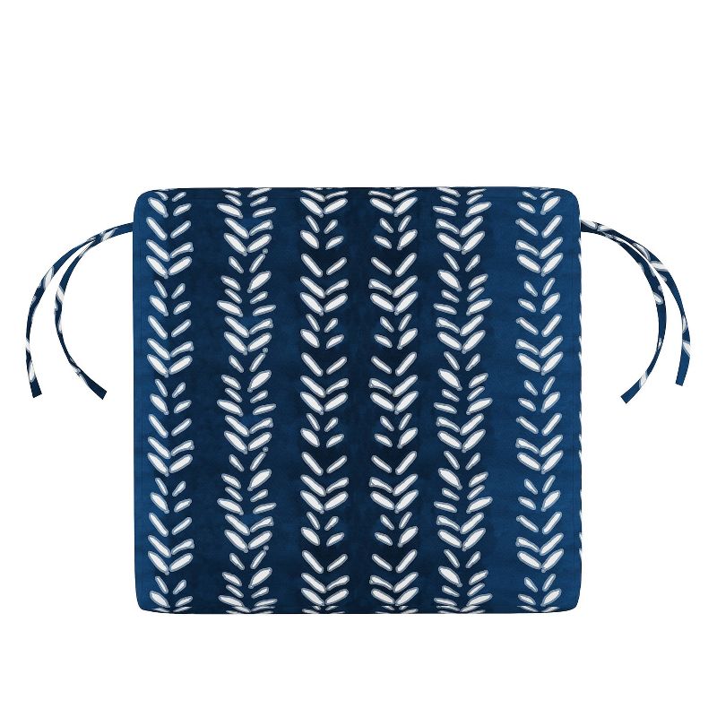 Flutter Shibori Outdoor Seat Cushion Indigo - Skyline Furniture