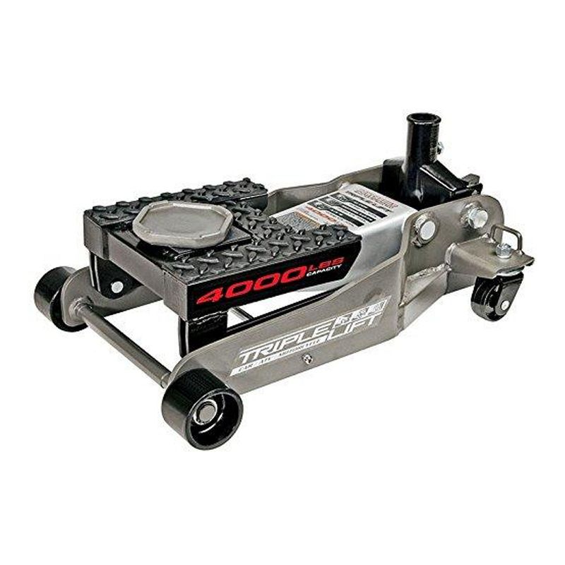 Powerbuilt 620422 Heavy Duty 3-in-1 4000 Pound 2 Ton Triple Lift Floor Jack for Cars, Trucks, Motorcycles or ATVs, Gray