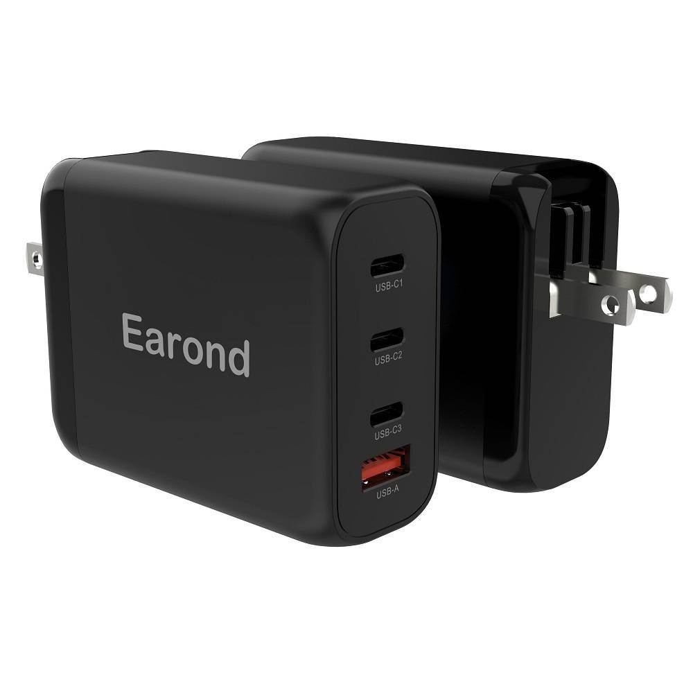 Earond USB C Charger 120W 4Port Wall Charger USB C Laptop Charger Charger Black