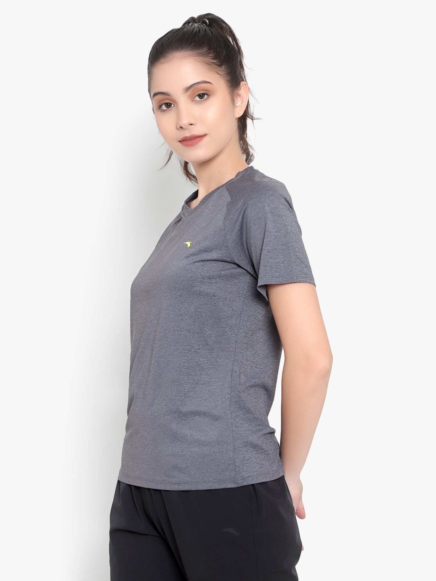 Anta Grey Regular Fit Sports T-Shirt