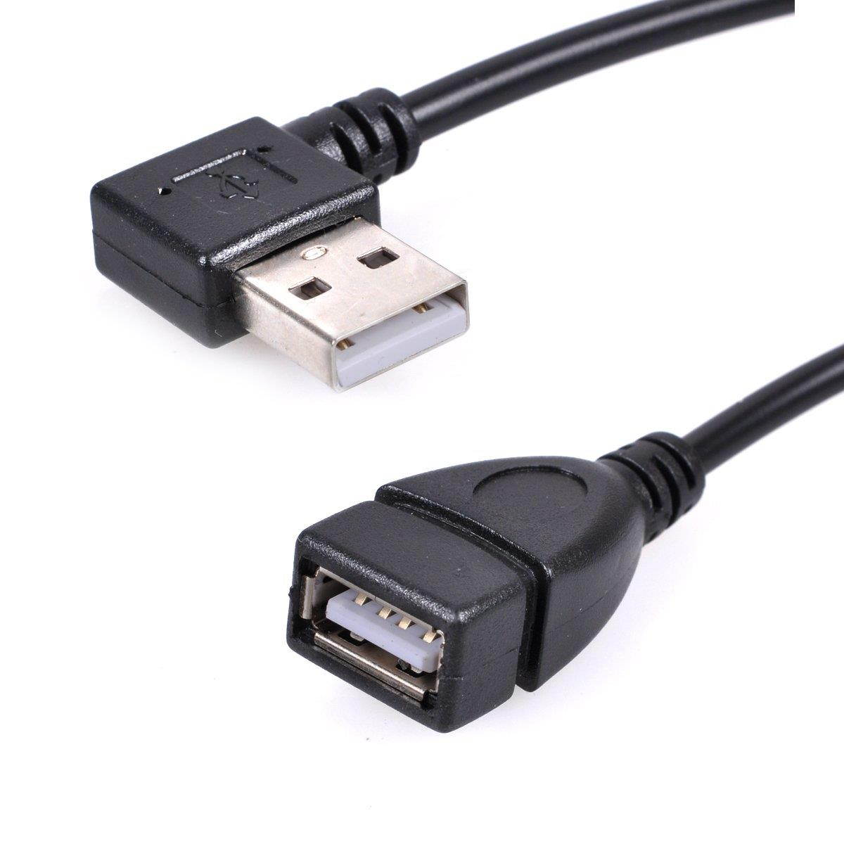 UCEC USB 2.0 Extension Cable - Left and Right Angle A Male to Female - 0.7 Feet (20cm)