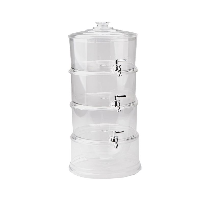 Mind Reader 3 Tier Stackable Punch Bowl with Lids and Ice Bucket Bottom