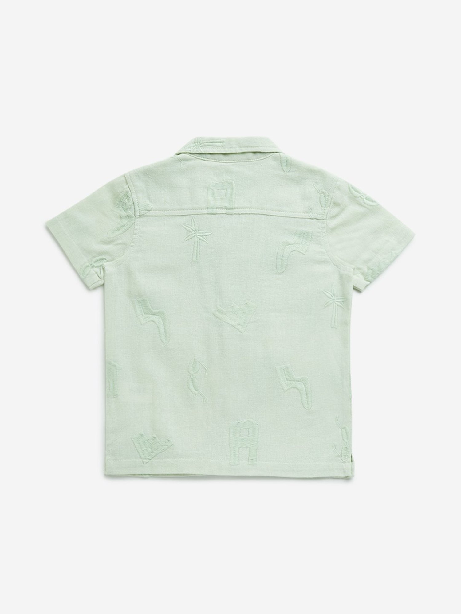 HOP Kids by Westside Sage Embroidered Resort-Fit Cotton Shirt
