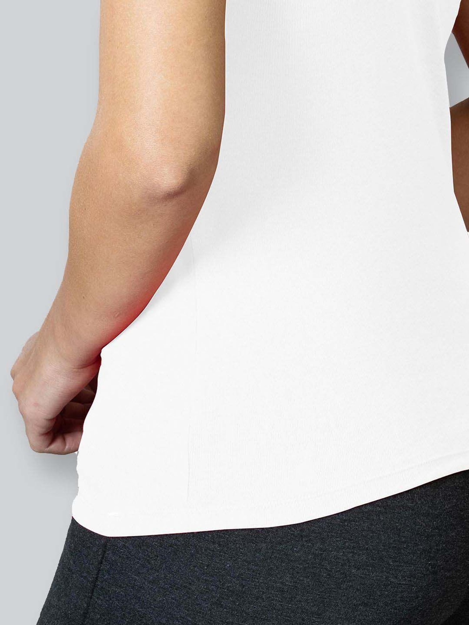 Superstar by Westside White Ribbed Cotton Blend Tank Top