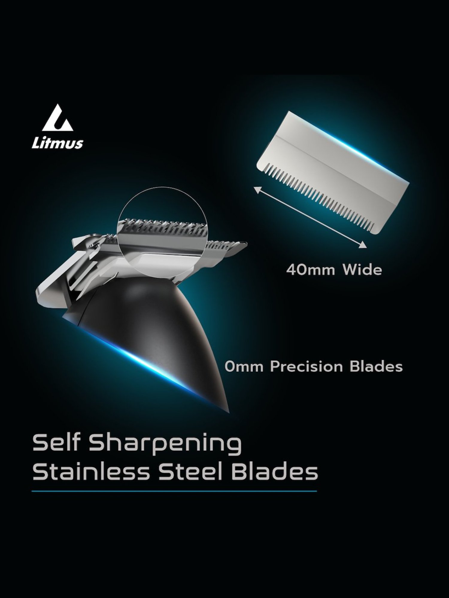 Litmus EDGE 05 Beard Trimmer for Men with 90 Min Runtime & 5 Mins Quick Charge (Matte Black Edition)