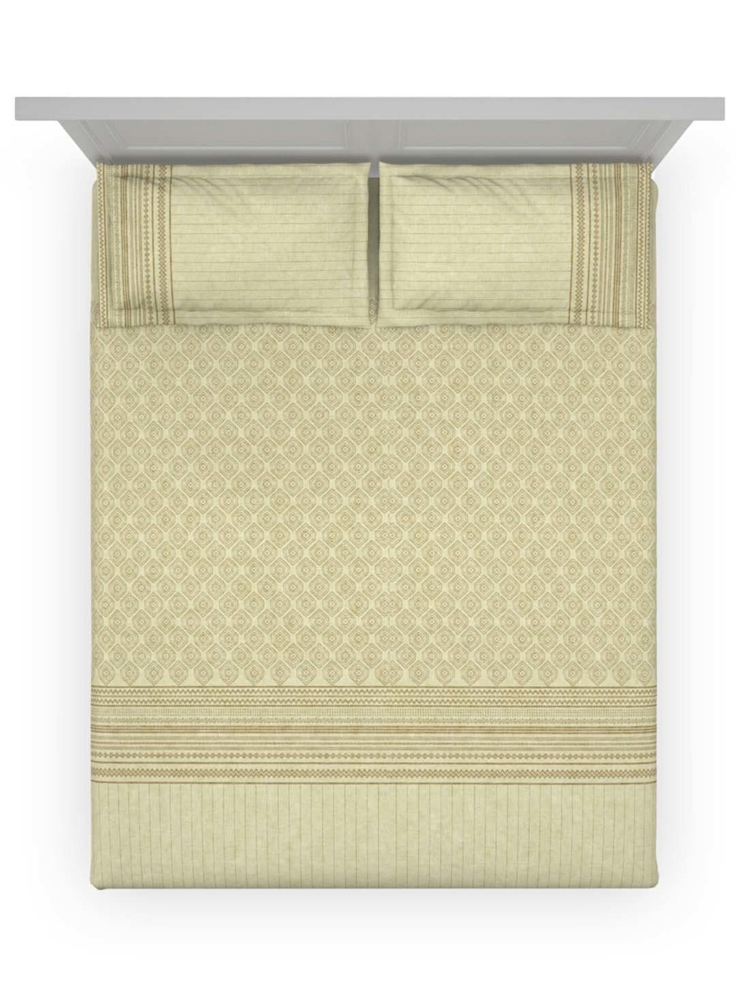 Ddecor Live beautiful Maxima Yellow 180 TC Cotton King Bedsheet with 2 Pillow Covers