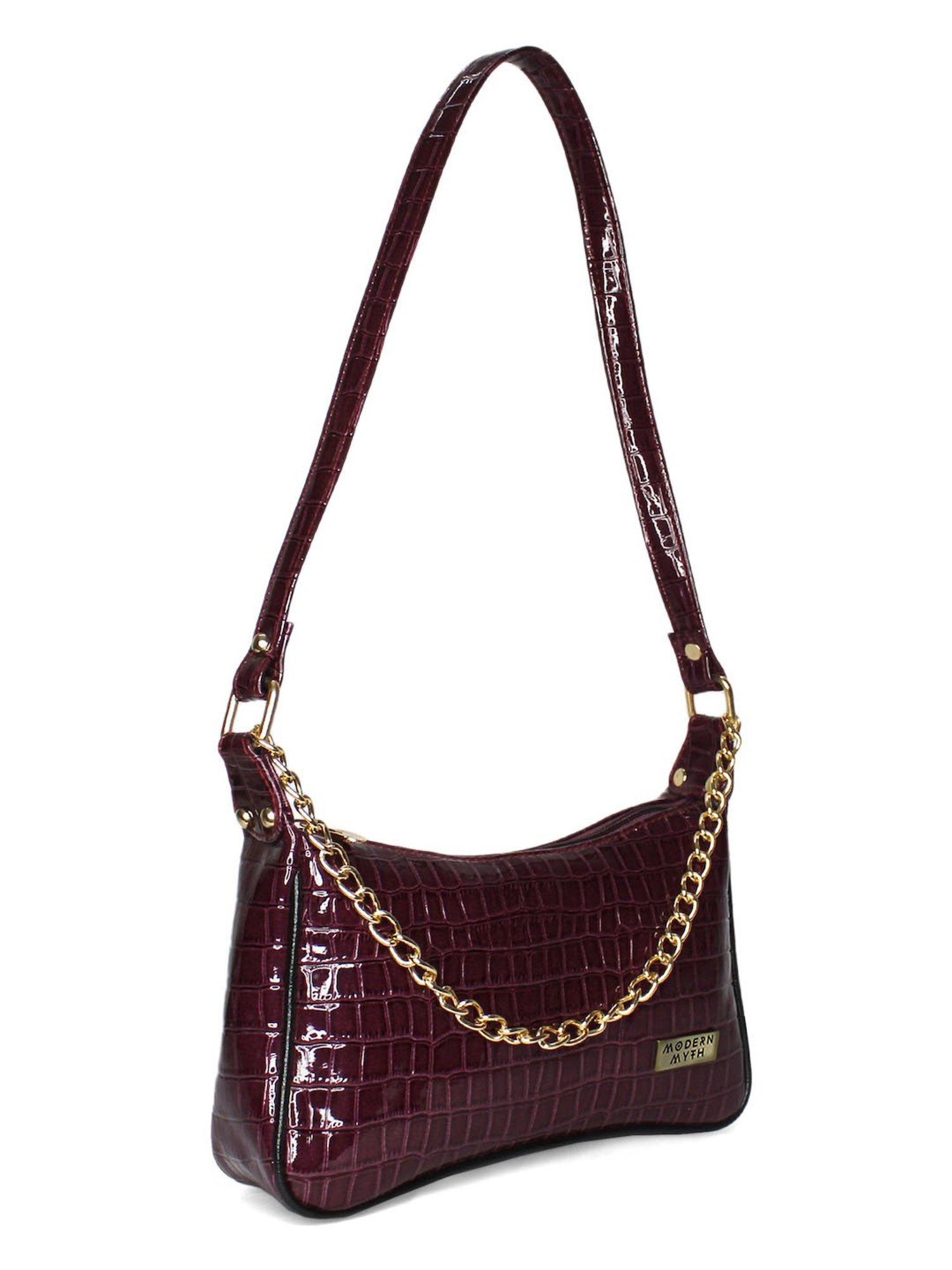 Modern Myth Purple Textured Medium Shoulder Bag