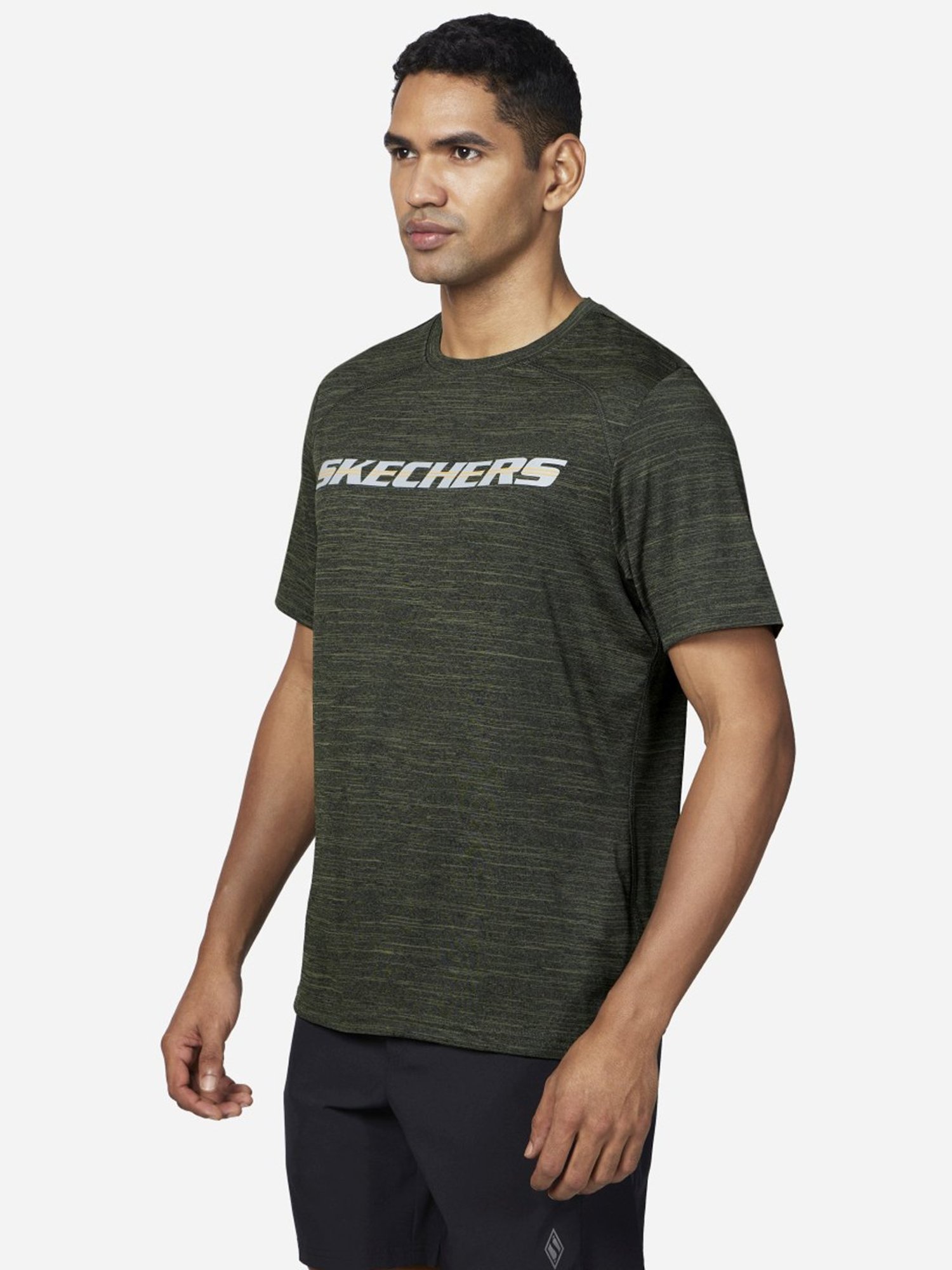 Skechers Green Regular Fit Printed T-Shirt