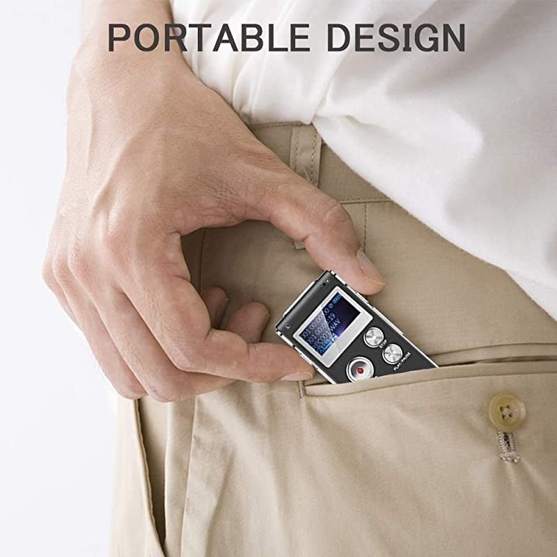 Digital Voice Recorder Voice Activated Recorder for Lectures Meetings Interviews  8GB Audio Recorder Mini Portable Tape Dictaphone with Playback USB MP3