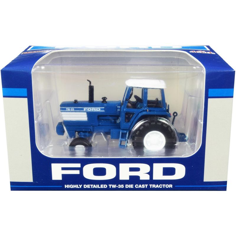 Ford TW-35 Tractor 2WD with Duals Blue with White Top 1/64 Diecast Model by SpecCast