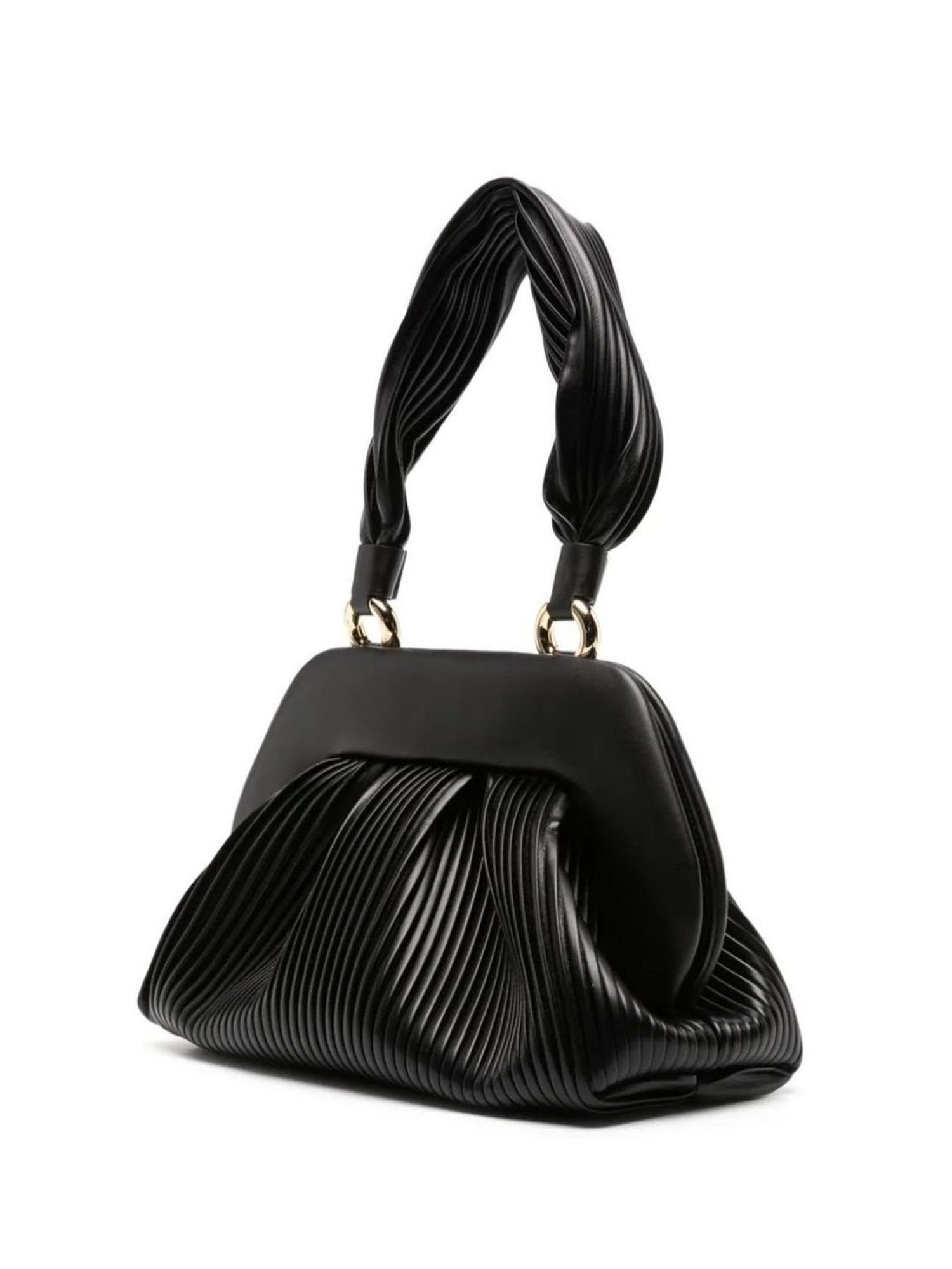 Themoire Black Tia Plisse Clutch