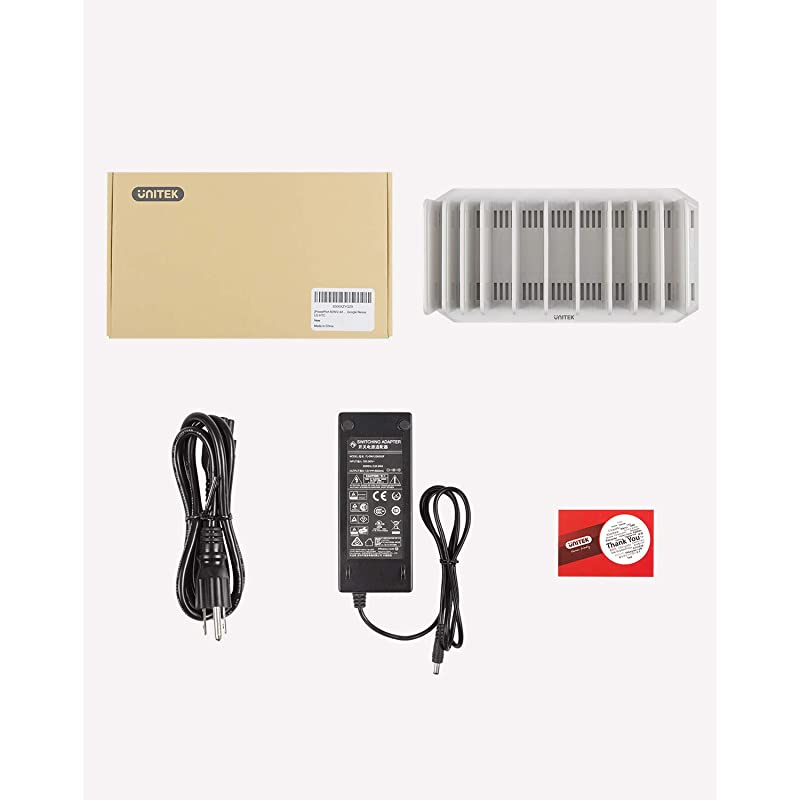 Multi Charging Station 10Port USB Charger for Multiple Device with SmartIC Tech and Adjustable Dividers Organizer Stand Compatible with iPad Tablet Kindle iPhone