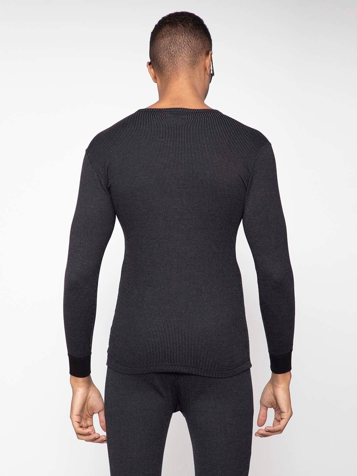 Sporto Black Striped Thermal Top