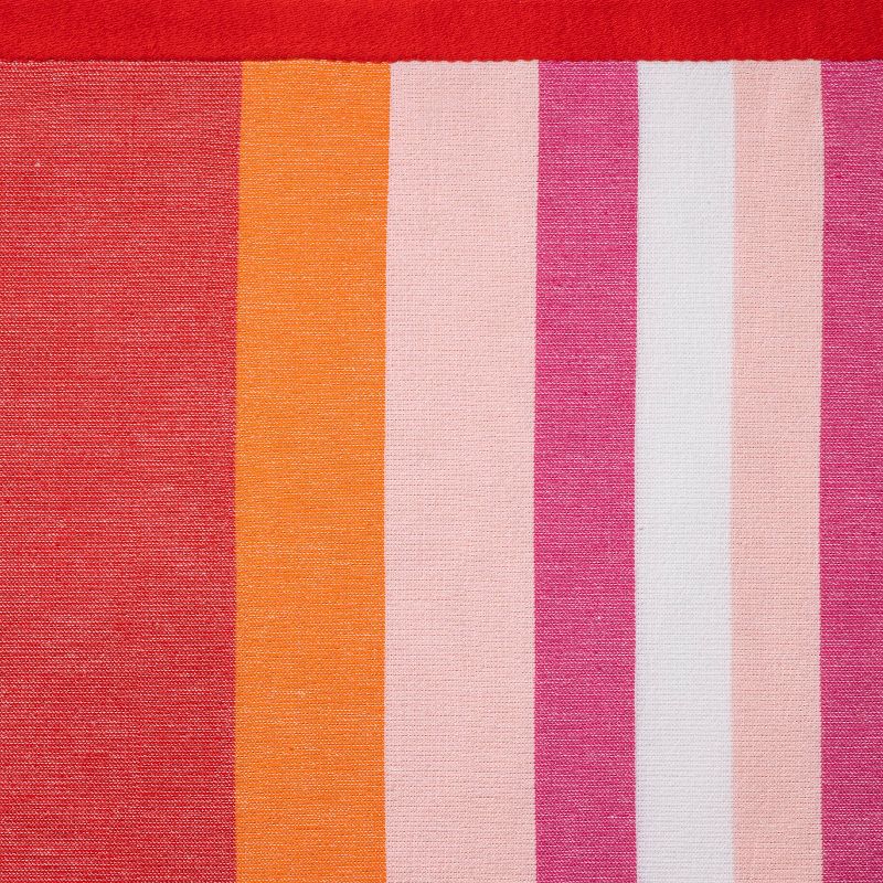 Warm Striped Sand Resistant Beach Towel Pink - Sun Squad™