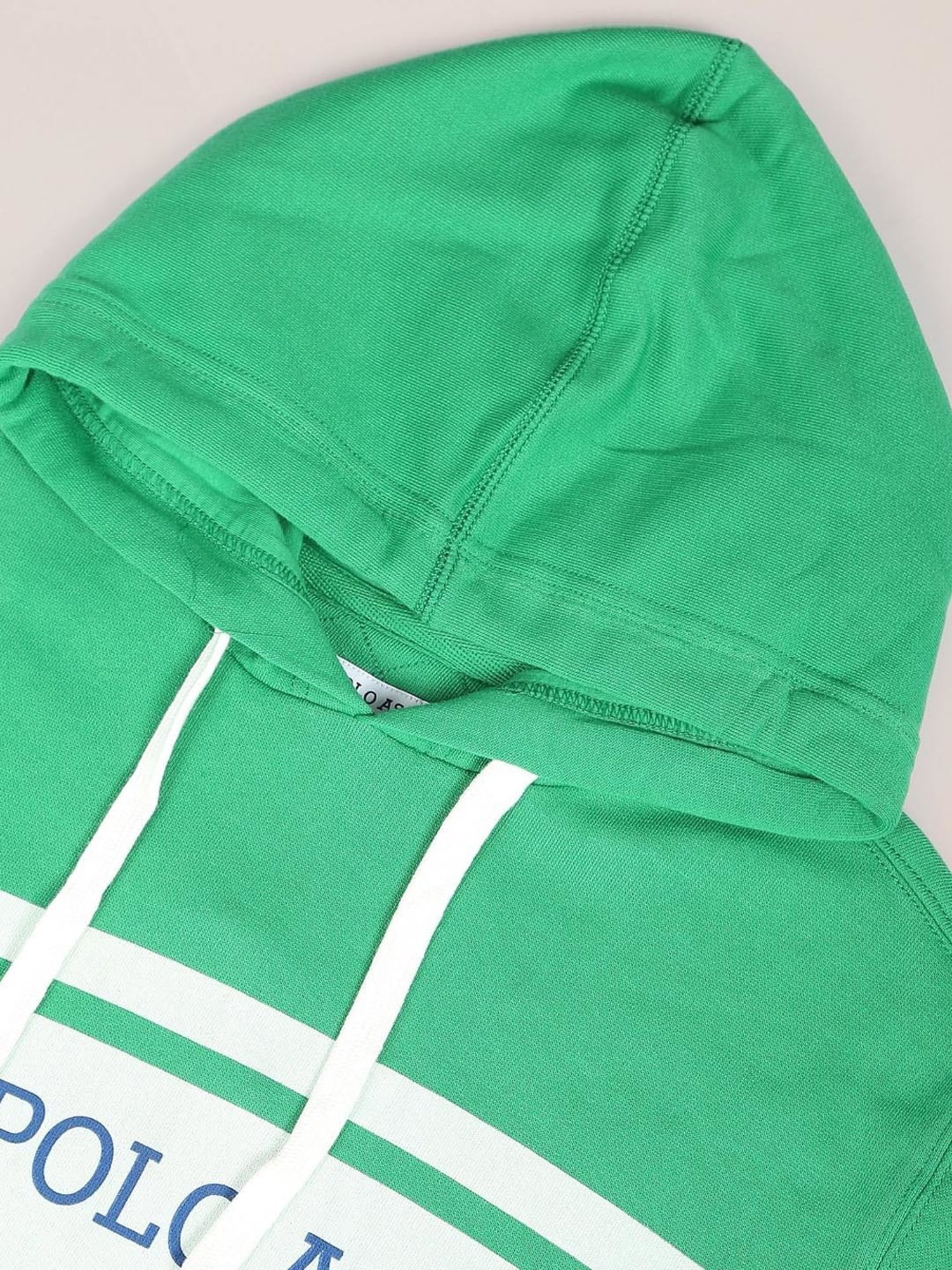 U.S. Polo Assn. Green Cotton Regular Fit Printed Hooded Sweatshirt