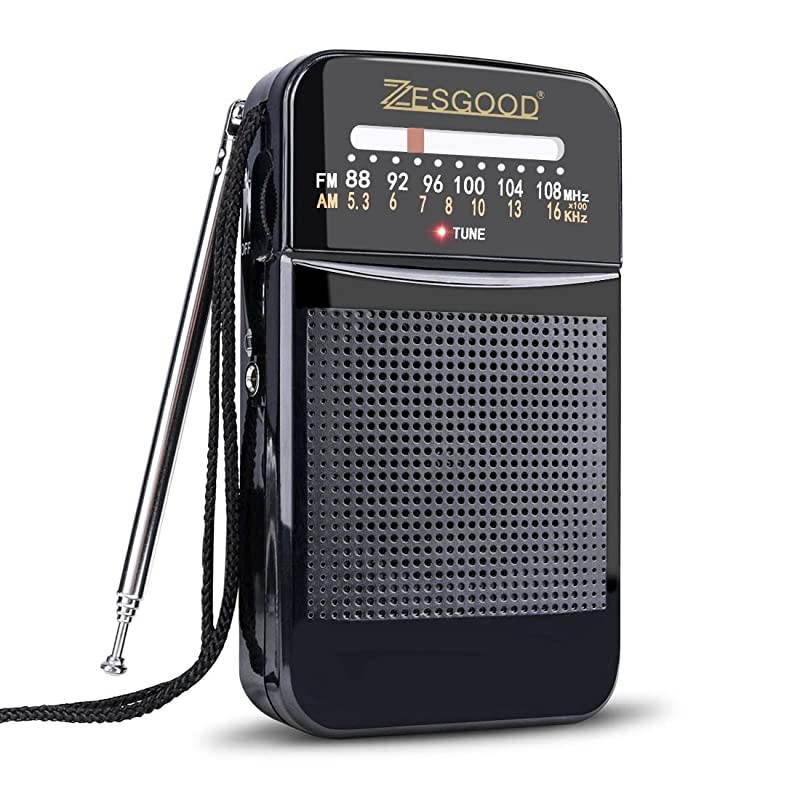 Portable Transistor Radio Battery Operated AM FM Radio Portable for Walking Hiking Camping Powered by 2AA Battery Easy Tuning Power Saving