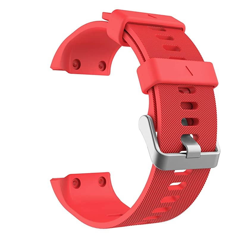 Compatible with Forerunner 35 Watch Band Soft Silicone Replacement Watch Band Sport Bracelet Strap with 6pcs Screws and 2pcs Screwdrivers for Forerunner 35 GPS Running Smart Watch Red