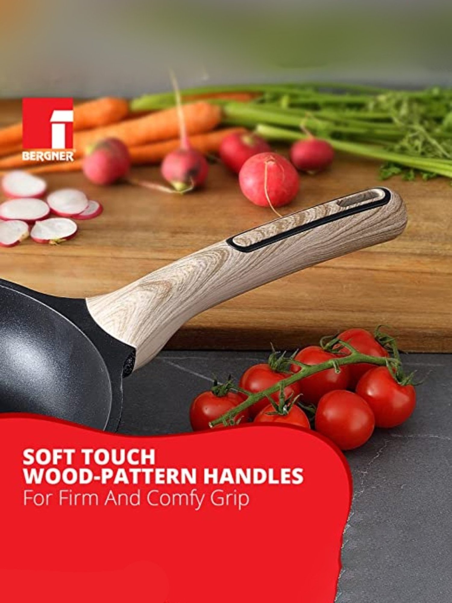 Bergner Grey Non-Stick Marble Induction Base Frypan - 28cm (2.5L)