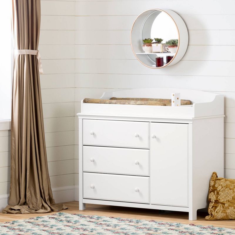 Cotton Candy Changing Table with Station - Pure White - South Shore