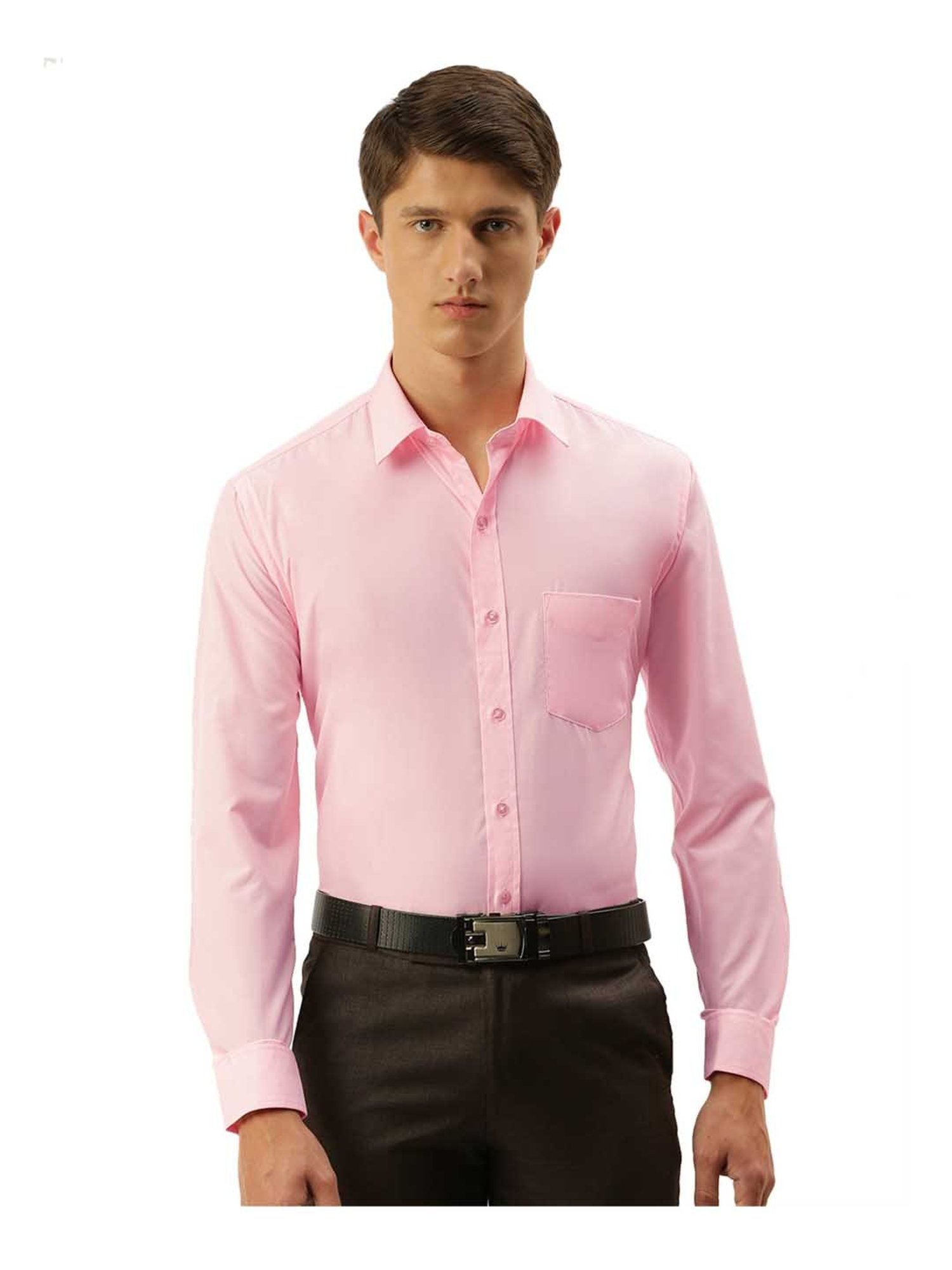 English Navy Light Pink Full Sleeves Shirt
