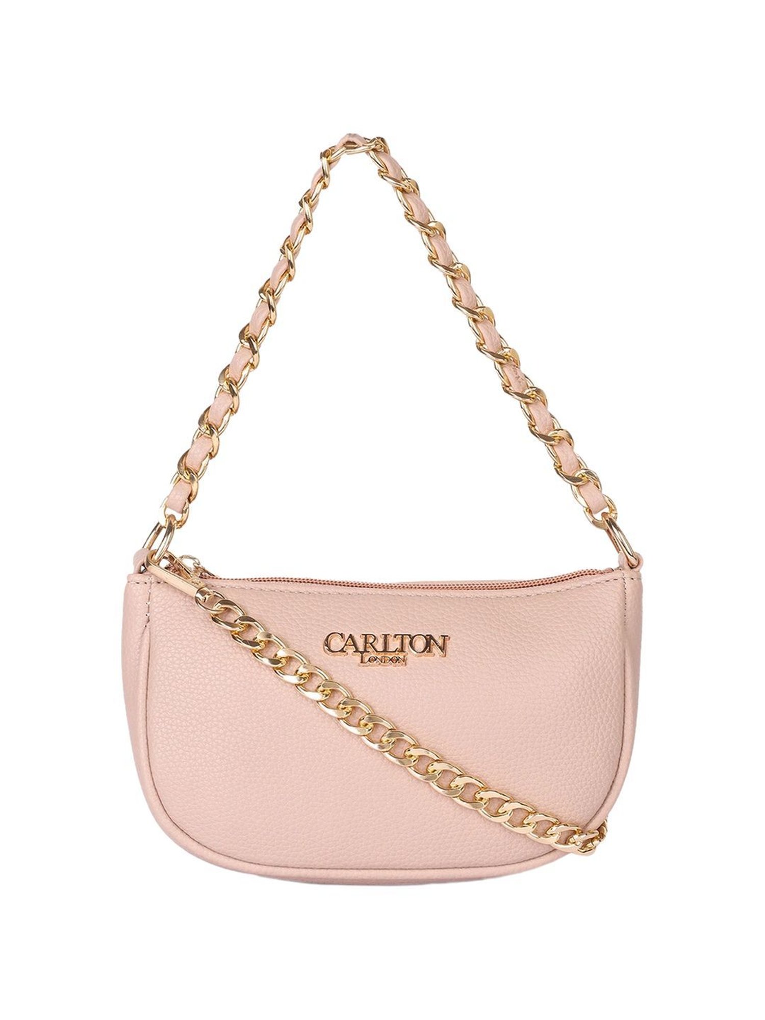 Carlton London Pink Solid Medium Sling Handbag
