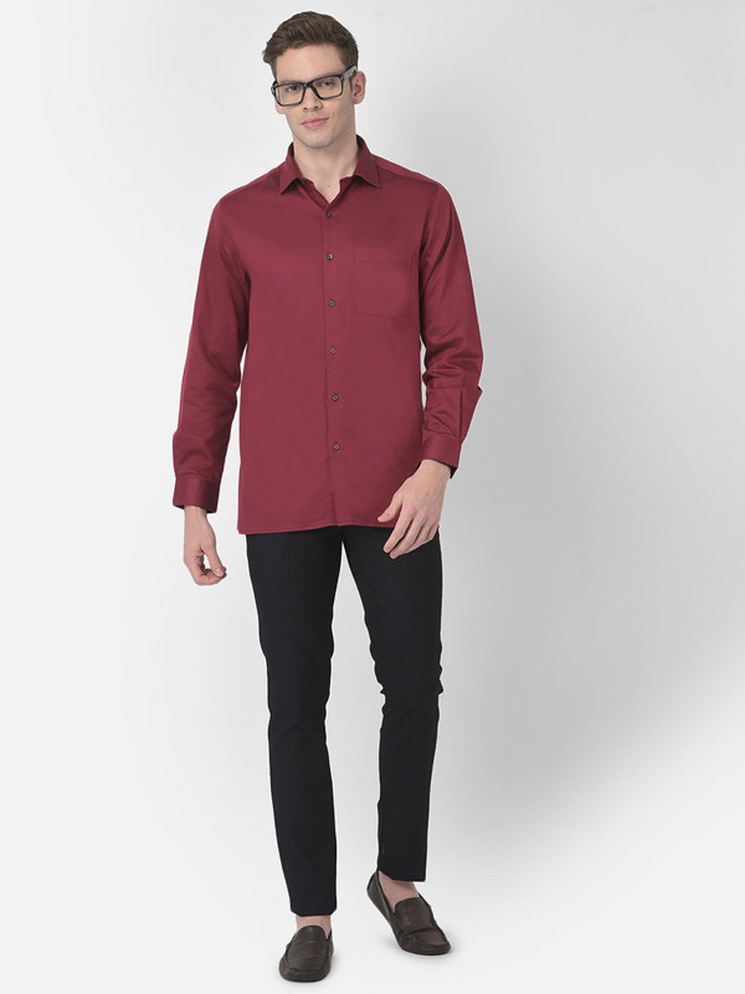 Turtle Maroon Slim Fit Shirt