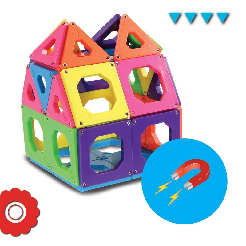 Discovery Kids Toy Magnetic Tiles Building Set 50pc