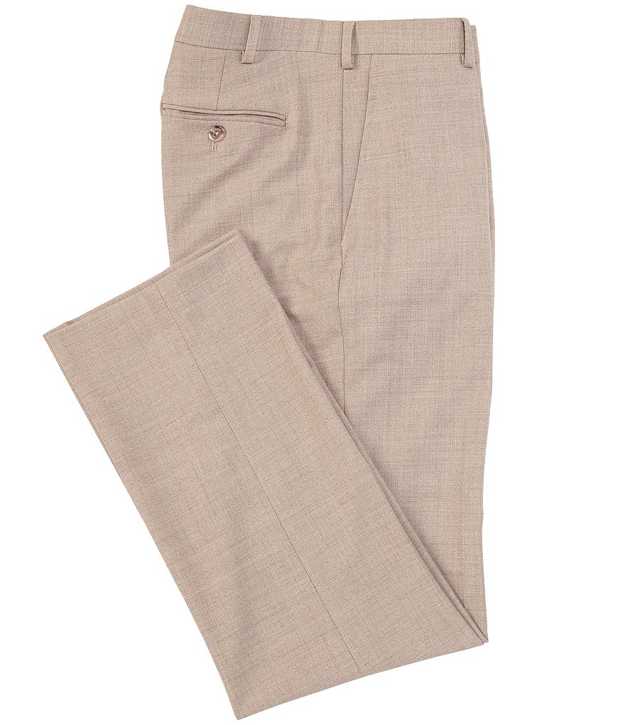 Hart Schaffner Marx Solid Flat Front Trouser Pants