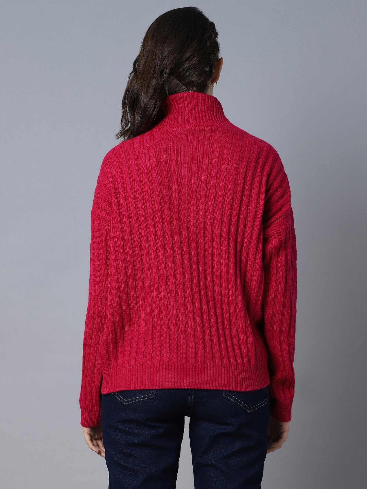 High Star Pink Textured Sweater