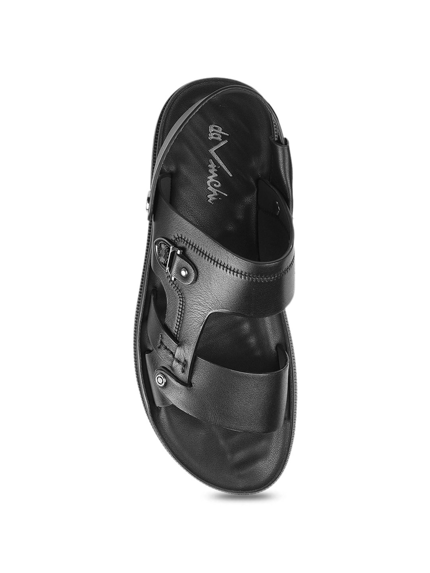 Da Vinchi by Metro Men's Black Sling Back Sandals